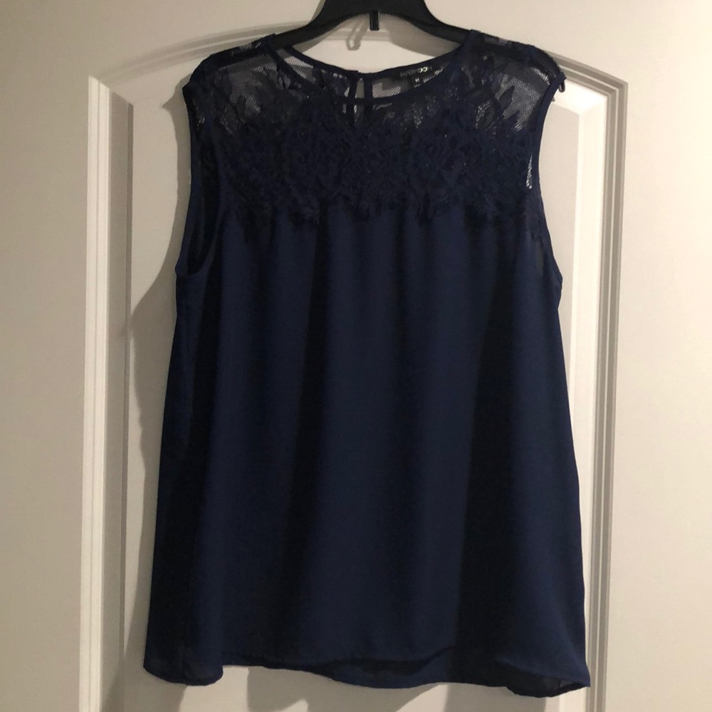 Navy Blue Flowy Blouse - Papermoon
